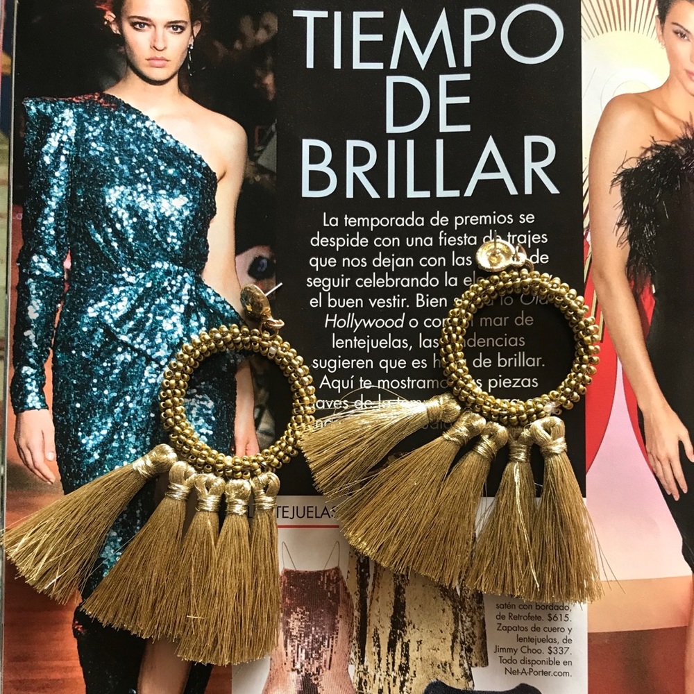 Gold earrings Chaquira